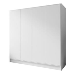Beautysofa ŠATNÍ skříň Gava se čtyřmi hladkými dveřmi, 200 cm, bílá obraz