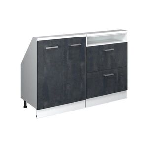 Vicco KUCHYŇSKÁ SKŘÍŇKA POD ŠIKMOU STŘECHU R-Line Černý beton 120 cm Sada 2 kusů obraz