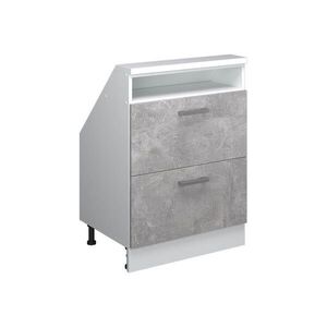 Vicco KUCHYŇSKÁ SKŘÍŇKA POD ŠIKMOU STŘECHU R-Line Beton 60 cm se 2 zásuvkami obraz