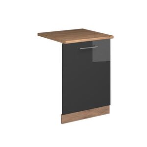 Vicco ČELNÍ PANEL MYČKY Fame-Line Antracitový vysoký lesk 60 cm , PD Dub obraz