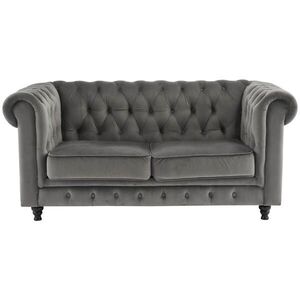 Xora POHOVKA CHESTERFIELD, dřevo, textil, šedá, černá obraz