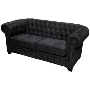 MID.YOU POHOVKA CHESTERFIELD, textil, kompozitní dřevo, dřevo, černá obraz