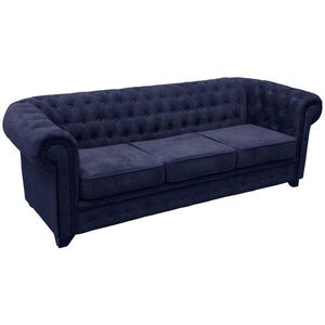 MID.YOU POHOVKA CHESTERFIELD, dřevo, textil, kompozitní dřevo, modrá obraz