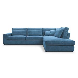 Beautysofa ROHOVÁ pohovka Parma bez funkce spaní, manšestrová látka, modrá, pravá obraz