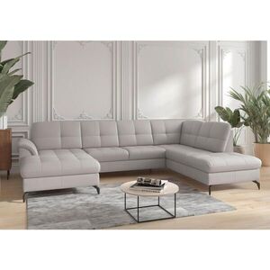 Sit & More SEDACÍ SOUPRAVA, textil, kůže, světle šedá obraz