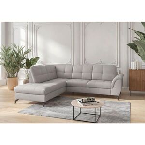 Sit & More ROHOVÁ SEDAČKA, textil, kůže, světle šedá obraz