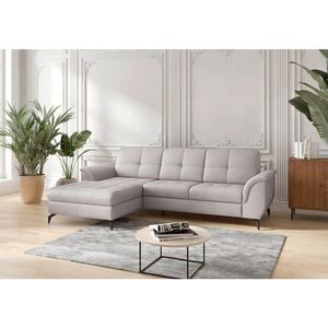 Sit & More ROHOVÁ SEDAČKA, textil, kůže, světle šedá obraz