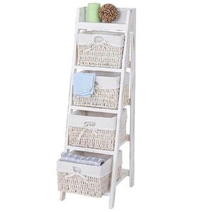 MCW REGÁL FRANCA SHABBY-LOOK 4 KOŠE Čistě bílá obraz
