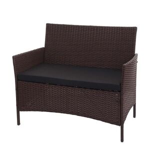 MCW POLY-RATTAN ZAHRADNÍ LAVICE Hnědá, černá obraz