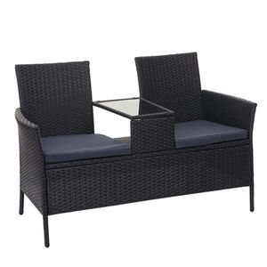 MCW POLY-RATTAN LAVICE Černá, šedá obraz