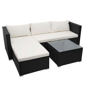 MCW POLY-RATTAN SADA Černá, krémově bílá obraz