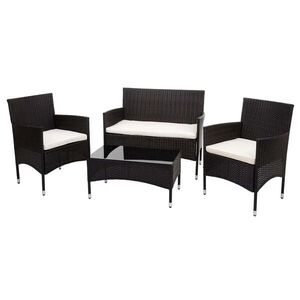 MCW POLY-RATTAN SADA Hnědá, krémově bílá obraz