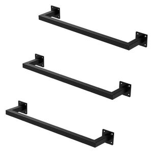 ML-DESIGN VĚŠÁK NA OBLEČENÍ, sada 3 ks, obdélníkový, V 12 cm x Š 60 cm, černý, z oceli, ve tvaru U obraz