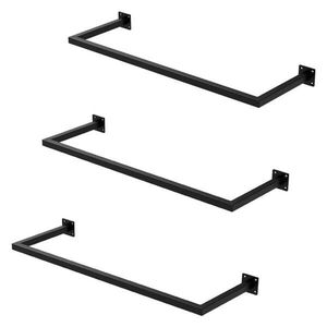 ML-DESIGN VĚŠÁK na oblečení, sada 3 ks, obdélníkový, výška 30 cm x šířka 90 cm, černý, z oceli obraz