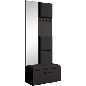 Beautysofa PŘEDSÍŇOVÁ sestava Margaret III 81/203/43 s čalouněnými panely, černá|dub artisan obraz