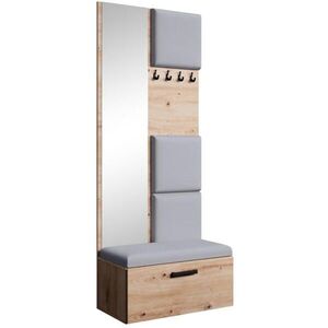 Beautysofa PŘEDSÍŇOVÁ sestava Margaret III 81/203/43 s čalouněnými panely, dub artisan|černá obraz