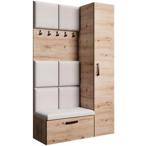 Beautysofa PŘEDSÍŇOVÁ sestava Margaret I+IV 121/203/43 s čalouněnými panely, dub artisan|černá obraz