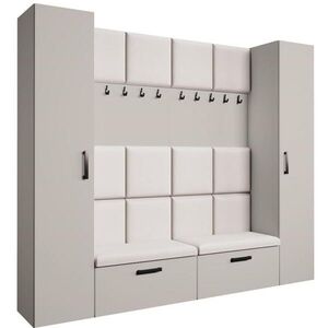 Beautysofa PŘEDSÍŇOVÁ sestava Margaret XL 242/203/43 s čalouněnými panely a botníkem, kašmírová obraz