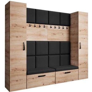 Beautysofa PŘEDSÍŇOVÁ sestava Margaret XL 242/203/43 s čalouněnými panely a botníkem, dub artisan obraz