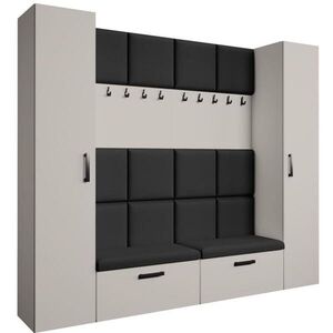 Beautysofa PŘEDSÍŇOVÁ sestava Margaret XL 242/203/43 s čalouněnými panely a botníkem, kašmírová obraz