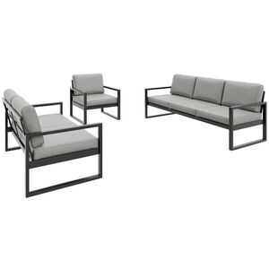 Beautysofa ZAHRADNÍ sada Stella se sedačkami a křeslem, s kovovým rámem, béžový obraz