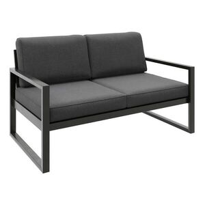 Beautysofa RELAXAČNÍ pohovka Stella 2místná s kovovým rámem, 146 cm, tmavě šedá obraz