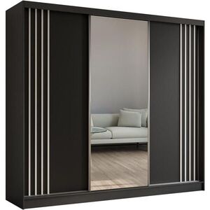 Beautysofa SKŘÍŇ s posuvnými dveřmi Nela 240/216/61 černá se zásuvkami obraz