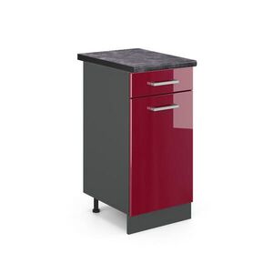 Vicco SPODNÍ SKŘÍŇKA KUCHYŇSKÉ LINKY R-Line Červená vysoký lesk 40 cm , PD Antracit obraz