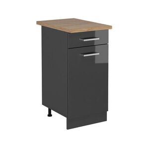 Vicco SPODNÍ SKŘÍŇKA KUCHYŇSKÉ LINKY R-Line Antracitový vysoký lesk 40 cm , PD Dub obraz