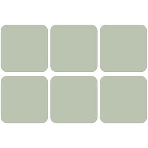 MuchoWow SADA 6 PODTÁCKŮ POD SKLENIČKY Mátově zelená - jednobarevná 10x10 cm obraz