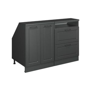 Vicco SADA SKŘÍNÍ PRO ŠIKMOU STŘECHU Rion Antracitový venkovský dům 120 cm Sada 2 korpusů skříně hloubka 60 cm obraz