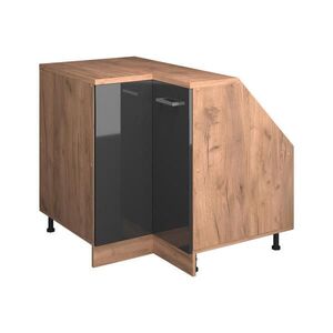Vicco ROHOVÁ KUCHYŇSKÁ SKŘÍŇKA POD ŠIKMOU STŘECHU R-Line Antracitový vysoký lesk 75.6 cm s 1 dveřmi, korpus skříně hloubka 60 cm obraz