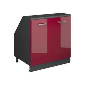 Vicco ŠIKMÁ SKŘÍŇ Rion Červená vysoký lesk 80 x 81.6 cm se 2 dveřmi, korpus skříně hloubka 60 cm obraz