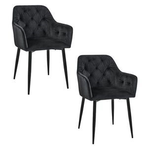 RAUMHIRSCH FURNITURE ČALOUNĚNÁ ŽIDLE, sada 2 ks, kovové nohy, černá 55/81/58, 5 obraz