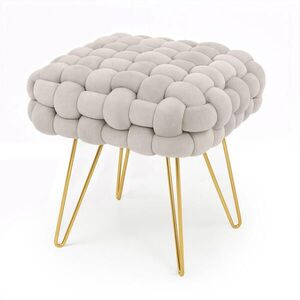 RAUMHIRSCH FURNITURE ČALOUNĚNÁ STOLIČKA s ocelovými nohami, krémová 38/42/38 obraz