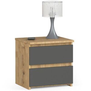 RAUMHIRSCH FURNITURE NOČNÍ STOLEK dub Artisan, grafitově šedý 40/40/35 obraz