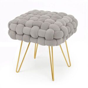RAUMHIRSCH FURNITURE ČALOUNĚNÝ TABURET s ocelovými nohami, šedý 38/42/38 obraz