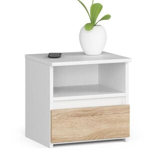RAUMHIRSCH FURNITURE NOČNÍ STOLEK Bílá, dub Sonoma 40/40/35 obraz