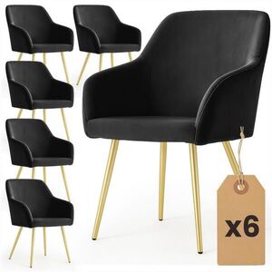 RAUMHIRSCH FURNITURE ČALOUNĚNÁ ŽIDLE, sada 6 ks, kovové nohy, černá, zlatá 54, 5/83/58 obraz