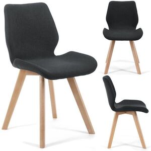 RAUMHIRSCH FURNITURE ČALOUNĚNÁ ŽIDLE, sada 4 ks, dřevěné nohy, černá 45, 5/82, 5/59 obraz