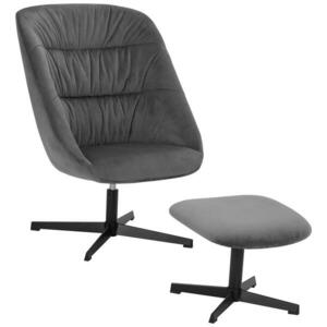 MID.YOU KŘESLO S PODNOŽKOU, textil, šedá obraz