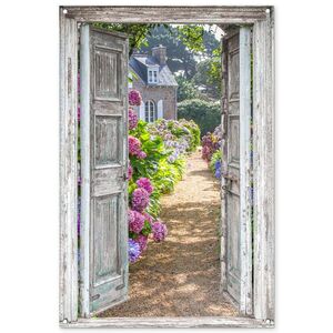 OnlyWow ZAHRADNÍ PLAKÁT Průhledné - Hortenzie - Květiny 80x120 cm obraz