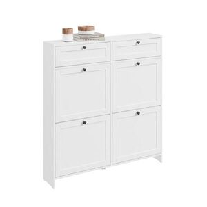 SoBuy BOTNÍK se 2 zásuvkami Bílá 100x19x107cm Nordický obraz