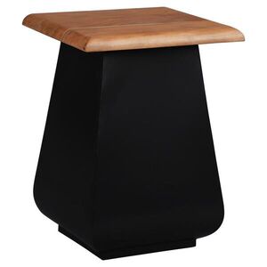 WOMO-DESIGN POMŮCŮVÝ STOLEK 30x45x30 cm černý-přírodní z akáciového dřeva a kovu obraz