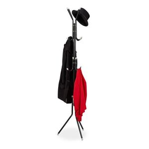 Relaxdays VĚŠÁK Černý kov 12 háčků 180 cm obraz