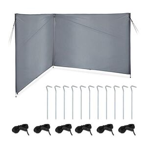 Relaxdays VĚTROLAM Šedý Polyester Ocel 1, 5x4 m obraz