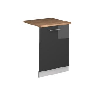 Vicco ČELNÍ PANEL MYČKY Fame-Line Antracitový vysoký lesk 60 cm , PD Dub obraz