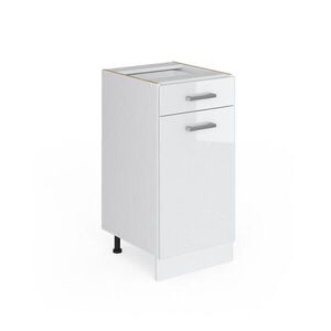 Vicco SPODNÍ SKŘÍŇKA KUCHYŇSKÉ LINKY R-Line Bílá vysoký lesk 40 cm , PD Dub obraz