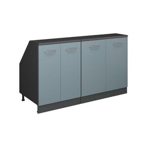 Vicco SADA SKŘÍNÍ PRO ŠIKMOU STŘECHU Rion Modrošedá 140 cm Sada 2 korpusů skříně hloubka 60 cm obraz
