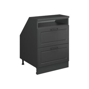 Vicco KUCHYŇSKÁ SKŘÍŇKA POD ŠIKMOU STŘECHU R-Line Antracitový venkovský dům 60 cm se 2 zásuvkami, korpus skříně hloubka 60 cm obraz